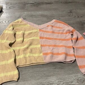 American Eagle Outfitters V-Neck Colorblock Sweater